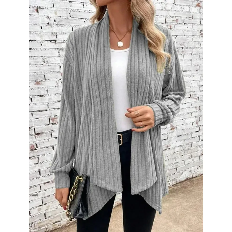 Fashion New Autumn Winter Women's Solid Clothing Elegant Irregular Ribbed Cardigan Jacket Female Long Sleeve Loose Outwear Coat
Fashion New Autumn Winter Women's Solid Clothing Elegant Irregular Ribbed Cardigan Jacket Female Long Sleeve Loose Outwear Coat