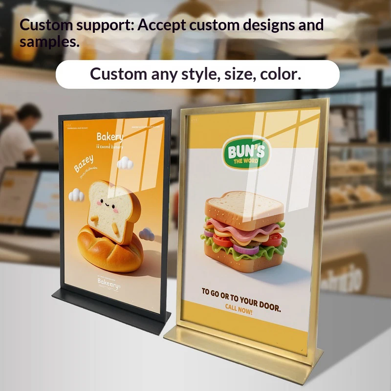 Stainless Steel Display Stand Table Sign Holder, Metal Promotional Advertising Board for Information Display Table Card Showcase
Stainless Steel Display Stand Table Sign Holder, Metal Promotional Advertising Board for Information Display Table Card Showcase