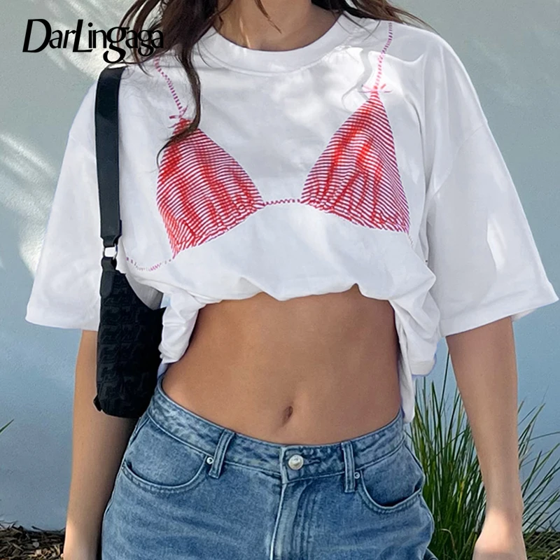 Darlingaga Casual Underwear Pattern Printed Short Sleeve T-shirts Women White Loose Round Neck Top Tees Summer All Match Clothes
Darlingaga Casual Underwear Pattern Printed Short Sleeve T-shirts Women White Loose Round Neck Top Tees Summer All Match Clothes