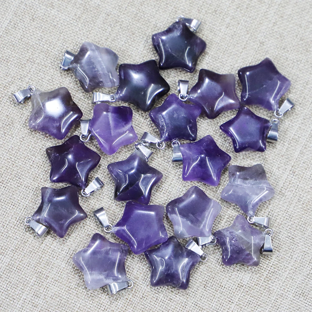 Fashion New Natural Stone Amethyst Star Pendants Pentagram Necklace Charms Jewelry Making Bracelet Accessories Wholesale 24Pcs
Fashion New Natural Stone Amethyst Star Pendants Pentagram Necklace Charms Jewelry Making Bracelet Accessories Wholesale 24Pcs