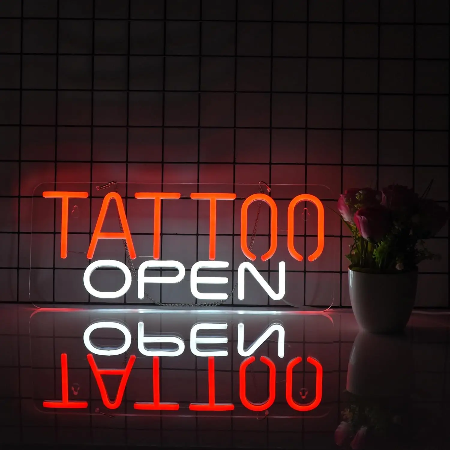 TATTOO OPEN, tattoo parlor open sign, neon sign wall, USB powered, LED neon commercial sign with dimmable switch
TATTOO OPEN, tattoo parlor open sign, neon sign wall, USB powered, LED neon commercial sign with dimmable switch