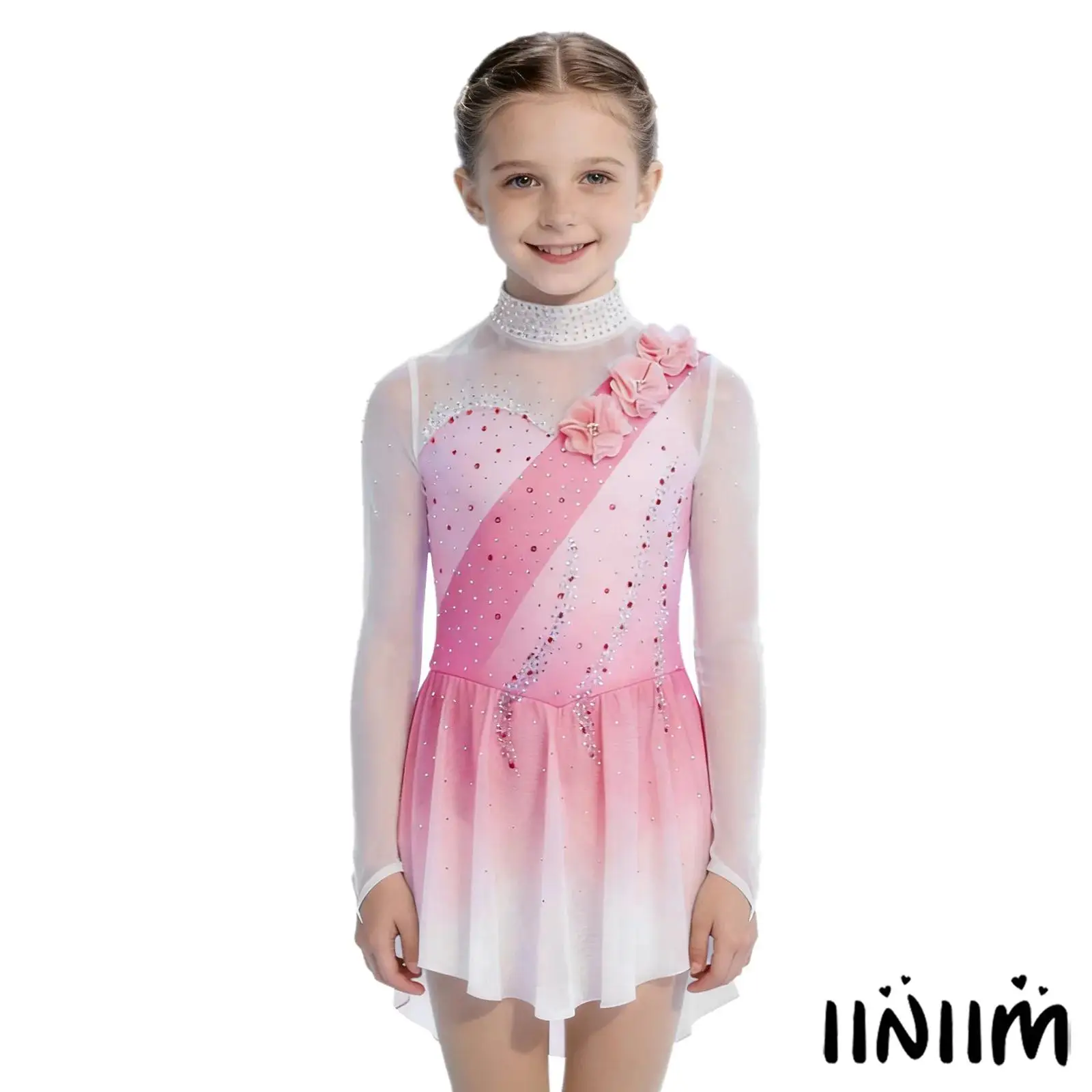 Детское танцевальное платье для фигурного катания для девочек, платье с вырезом на шее и вырезом сзади, прозрачное сетчатое лоскутное платье с длинными рукавами, балетное танцевальное платье
Детское танцевальное платье для фигурного катания для девочек, платье с вырезом на шее и вырезом сзади, прозрачное сетчатое лоскутное платье с длинными рукавами, балетное танцевальное платье