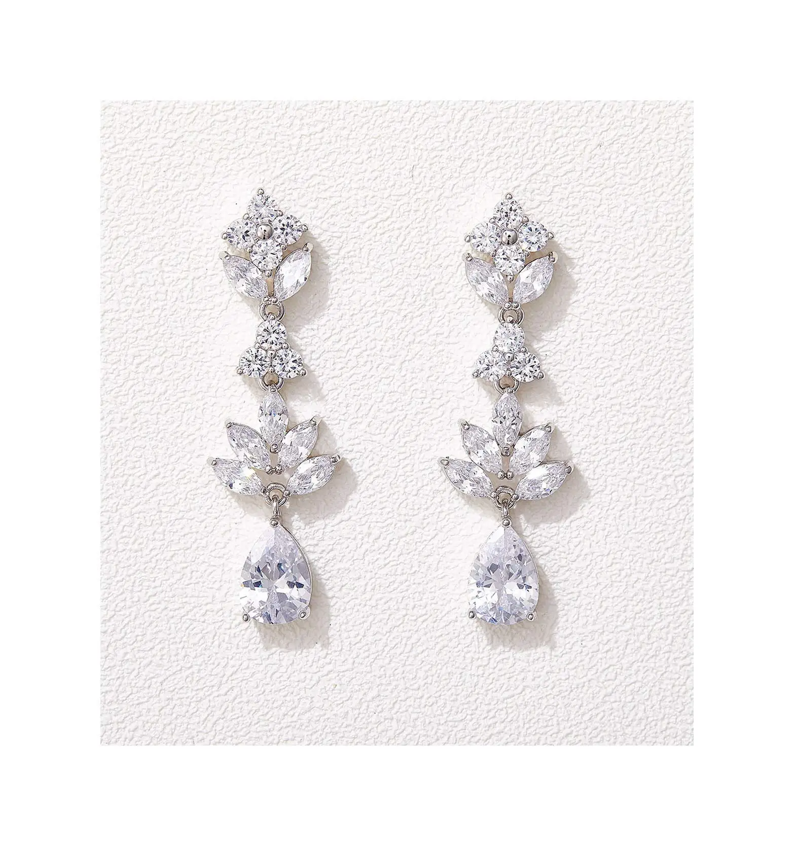 Teardrop Crystal Cubic Zirconia Bridal Drop Earrings For Women Wedding Prom
Teardrop Crystal Cubic Zirconia Bridal Drop Earrings For Women Wedding Prom