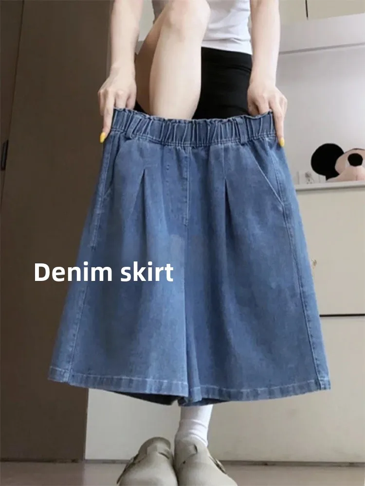 plus Size Women's Blue Lyocell Denim Shorts Casual High Waist Slimming Five-Quarter Wide Leg Pants Summer Sporty Style
plus Size Women's Blue Lyocell Denim Shorts Casual High Waist Slimming Five-Quarter Wide Leg Pants Summer Sporty Style