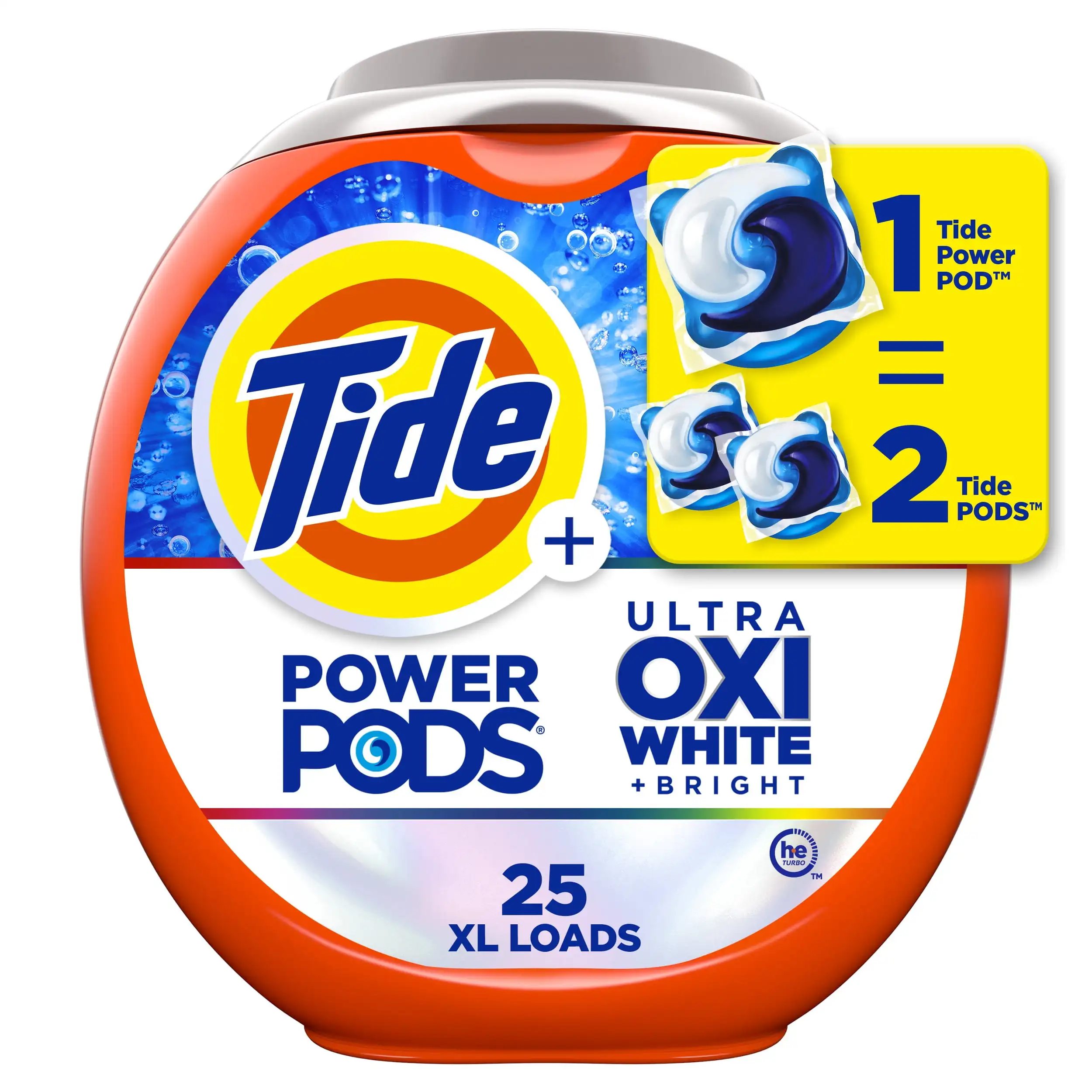 Power PODS White Laundry Detergent Pacs, Brilliant Whitening + Color Protect, 25 Count
Power PODS White Laundry Detergent Pacs, Brilliant Whitening + Color Protect, 25 Count