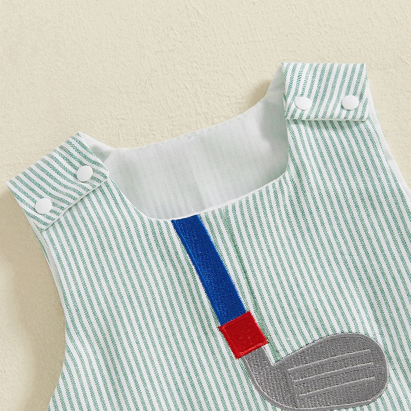 Tregren 0-24M Newborn Infant Baby Boys Summer Striped Jumpsuit Sleeveless Crewneck Golf/Baseball Embroidery Casual Romper
Tregren 0-24M Newborn Infant Baby Boys Summer Striped Jumpsuit Sleeveless Crewneck Golf/Baseball Embroidery Casual Romper