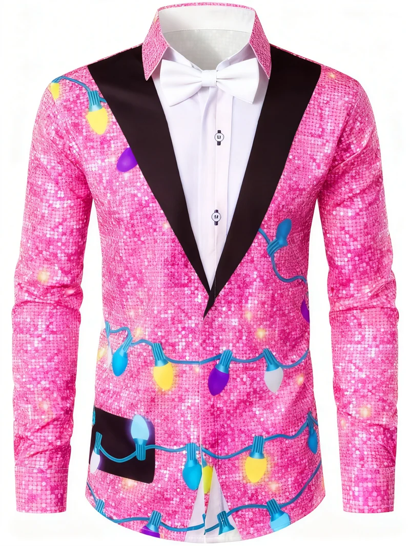 Новая уличная социальная рождественская рубашка, мужская рубашка с длинным рукавом и 3D лампочкой с принтом, удобная рубашка, классическая рубашка Санта-Клауса
Новая уличная социальная рождественская рубашка, мужская рубашка с длинным рукавом и 3D лампочкой с принтом, удобная рубашка, классическая рубашка Санта-Клауса