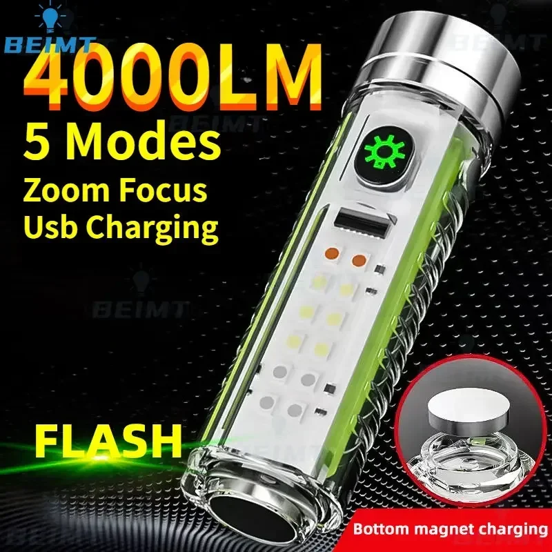 30WLED Portable LED Flashlight Super Bright with 4color Side Lights COB Wick Lighting Outdoor Camping Torch Linterna
30WLED Portable LED Flashlight Super Bright with 4color Side Lights COB Wick Lighting Outdoor Camping Torch Linterna