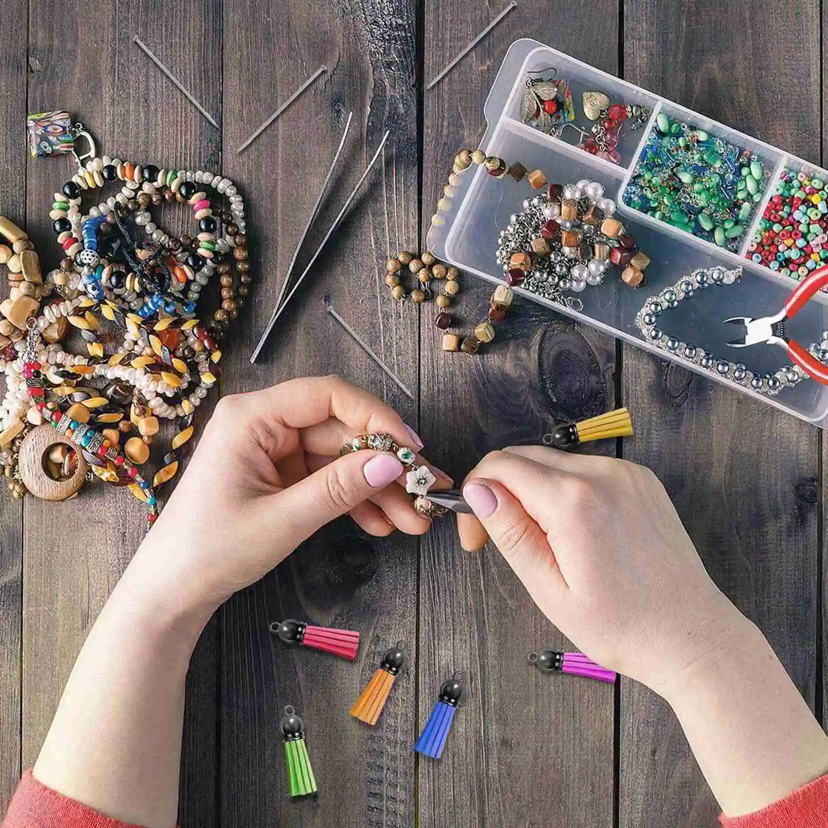 A19F-360Pcs Keychain Tassels Kit Leather Tassel Charms And Jump Rings For Jewelry Making, Keychain, Bracelets And DIY Craft
A19F-360Pcs Keychain Tassels Kit Leather Tassel Charms And Jump Rings For Jewelry Making, Keychain, Bracelets And DIY Craft