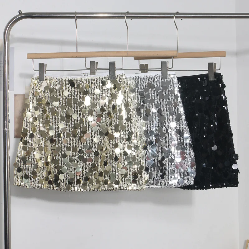 Sexy Sequined A-word Short Skirt High Waist Anti-light Hip-wrapped Midi Skirt Women
Sexy Sequined A-word Short Skirt High Waist Anti-light Hip-wrapped Midi Skirt Women