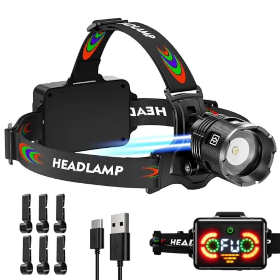 220000 Lux Bright Camping Headlamp Function 17 Modes Motion Sensor Adjustable Focus, More Than 95H Standby IP65 Waterproof, 125
220000 Lux Bright Camping Headlamp Function 17 Modes Motion Sensor Adjustable Focus, More Than 95H Standby IP65 Waterproof, 125