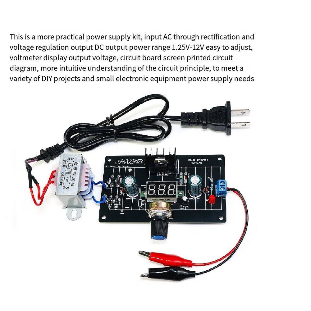 ABLK LM317 Регулируемый регулируемый источник питания DIY Kit LM317 для постоянного тока 1,25-12 В Стабилизированный источник питания Лаборатория
ABLK LM317 Регулируемый регулируемый источник питания DIY Kit LM317 для постоянного тока 1,25-12 В Стабилизированный источник питания Лаборатория