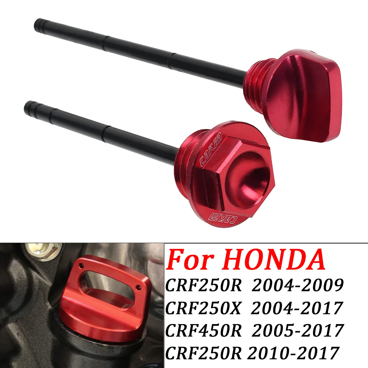 Motorcycle Accessories Red Aluminum Oil Dipstick Gauge Plugs For HONDA CRF250R 250X 450R 2004-2009 2010 2011 2012 2013 2016 2017
Motorcycle Accessories Red Aluminum Oil Dipstick Gauge Plugs For HONDA CRF250R 250X 450R 2004-2009 2010 2011 2012 2013 2016 2017