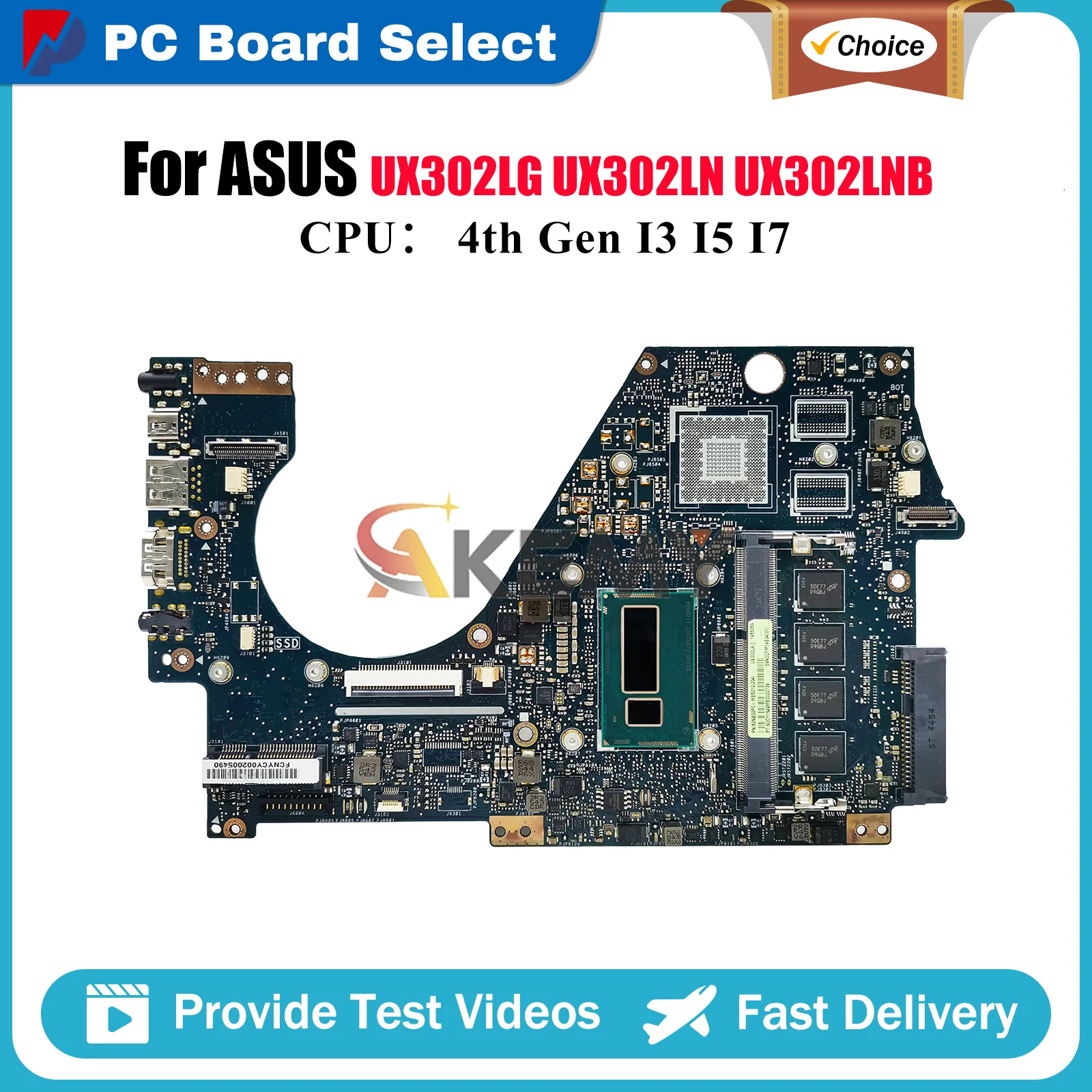 UX302LA Laptop Motherboard For ASUS ZenBook UX302LN UX302LG UX302LA UX302LNB UX302L Mainboard W/ I3 I5 I7 CPU tests OK fast ship
UX302LA Laptop Motherboard For ASUS ZenBook UX302LN UX302LG UX302LA UX302LNB UX302L Mainboard W/ I3 I5 I7 CPU tests OK fast ship