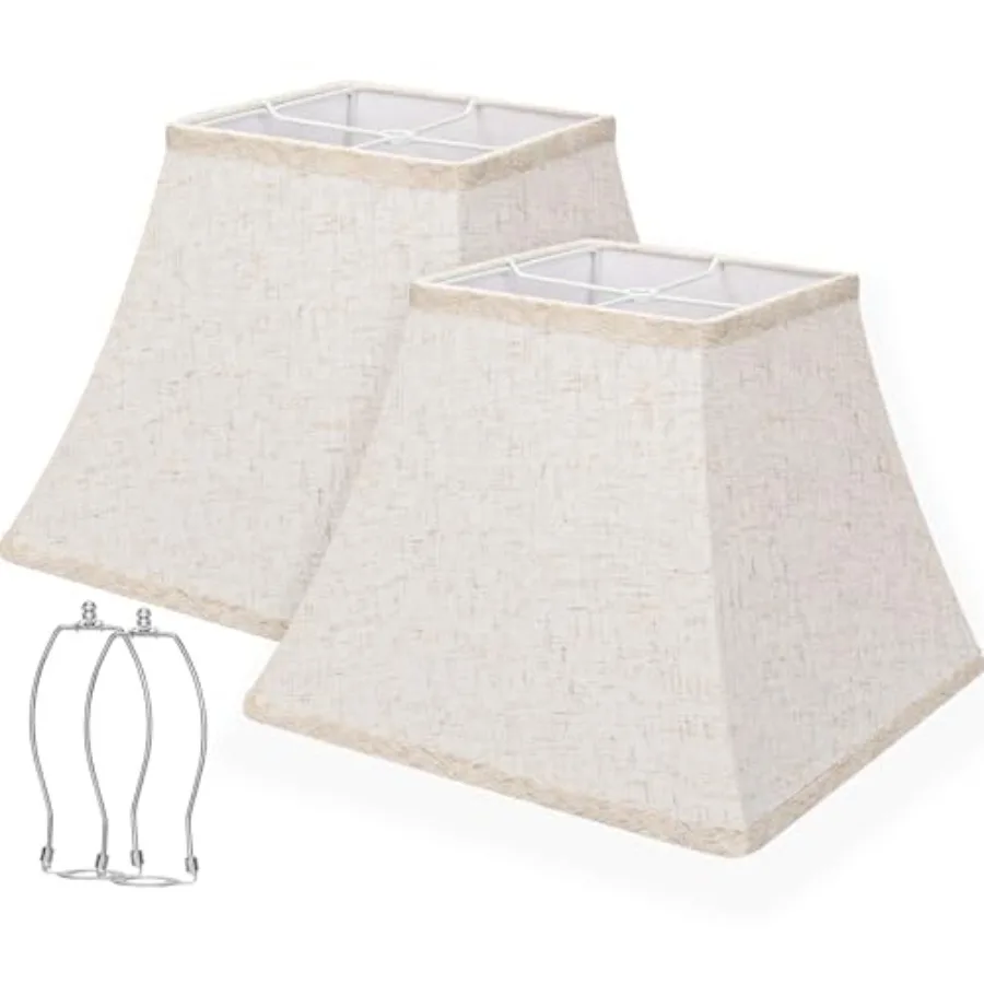 Square Bell Lamp Shades Set of 2 7.5" x 13" x 10" Medium Beige Shade for Table Lamps Floor Lamps Fabric Natural Linen Hand Craf
Square Bell Lamp Shades Set of 2 7.5" x 13" x 10" Medium Beige Shade for Table Lamps Floor Lamps Fabric Natural Linen Hand Craf