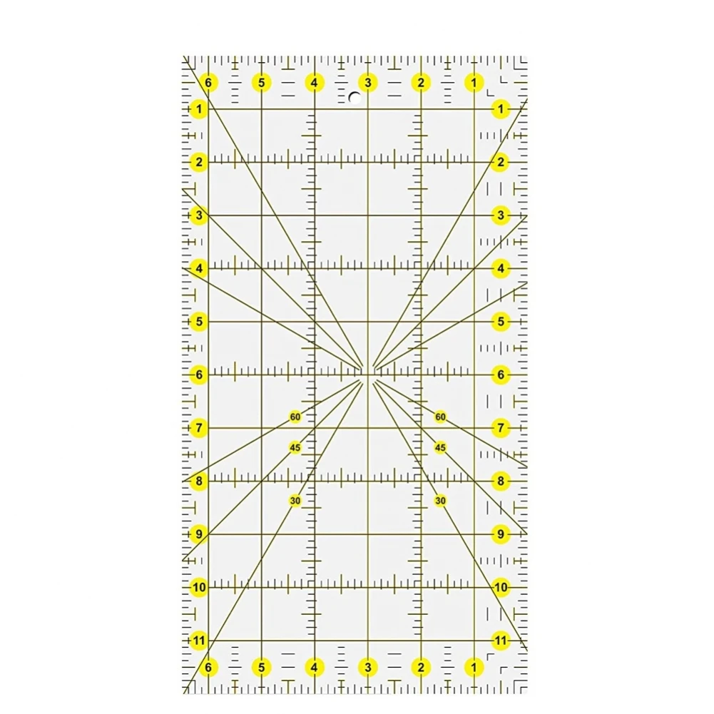 Acrylic English System Quilter Ruler for Precision Cutting Fabric Paper/Sewing/Crafts Template Cutting Sewing Patchwork Ruler
Acrylic English System Quilter Ruler for Precision Cutting Fabric Paper/Sewing/Crafts Template Cutting Sewing Patchwork Ruler