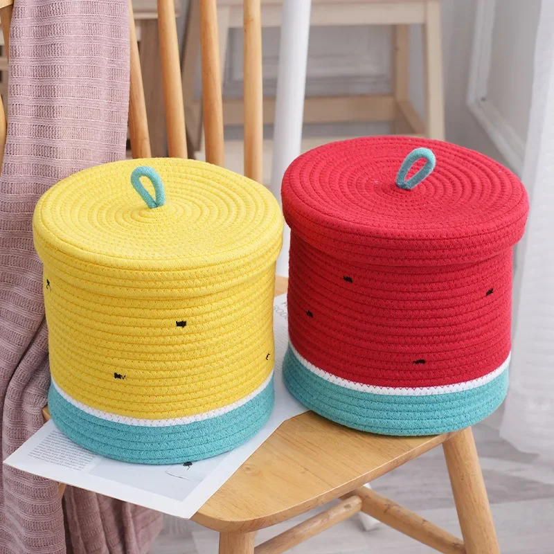 Watermelon Pattern Cotton Rope Storage with Lids Basket Toys Storage Basket for Kids Room
Watermelon Pattern Cotton Rope Storage with Lids Basket Toys Storage Basket for Kids Room