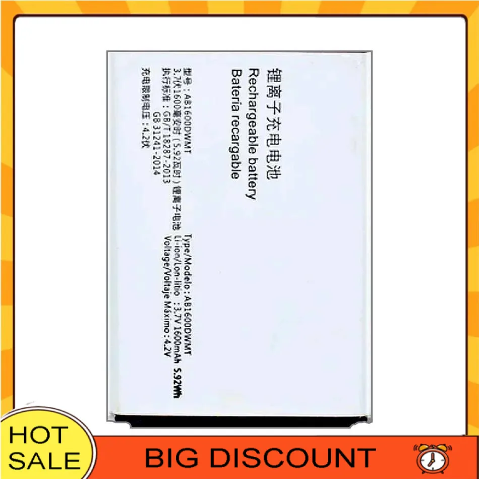 AB1600DWMT AB1600DWML Mobile Phone Battery 1600Mah High Capacity For Philips Xenium S309 CTS309
AB1600DWMT AB1600DWML Mobile Phone Battery 1600Mah High Capacity For Philips Xenium S309 CTS309