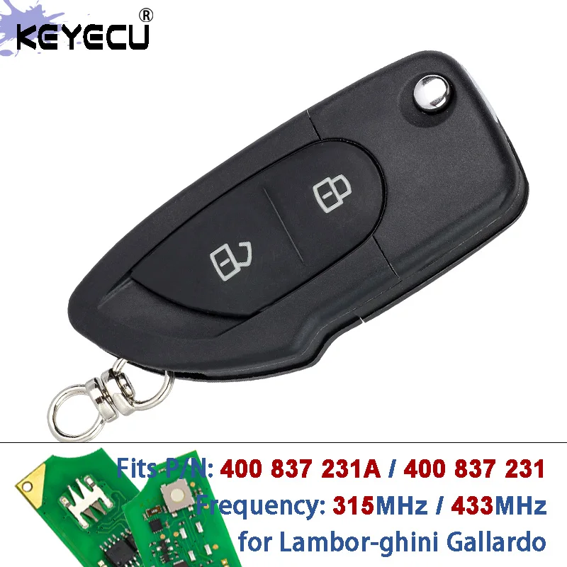 KEYECU P/N: 400 837 231 A FCC ID: MYT8Z0837231 315MHz / 433MHz Flip Folding Keyless Remote Key Fob for Lambor-ghini Gallardo
KEYECU P/N: 400 837 231 A FCC ID: MYT8Z0837231 315MHz / 433MHz Flip Folding Keyless Remote Key Fob for Lambor-ghini Gallardo