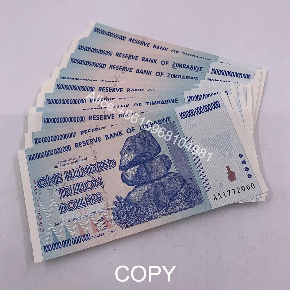 2008 Zimbabwe 100 Trillion Dollars Banknote Zimbabwe One Hundred Trillion Serial number With Watermark For Nice Gift
2008 Zimbabwe 100 Trillion Dollars Banknote Zimbabwe One Hundred Trillion Serial number With Watermark For Nice Gift