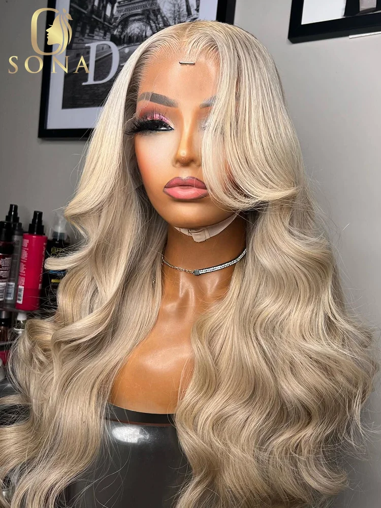 Ash Blonde Color With Bang Body Wave 13X4 13X6 Lace Frontal Human Hair Wig Straight For Women Transparent Blonde Color Wig
Ash Blonde Color With Bang Body Wave 13X4 13X6 Lace Frontal Human Hair Wig Straight For Women Transparent Blonde Color Wig