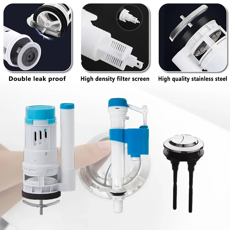 Toilet Tank Filling Valve Bathroom Water Tank Repair Fittings Kit Universal Flusher Blister Set Drain Valve Toilets Accessories
Toilet Tank Filling Valve Bathroom Water Tank Repair Fittings Kit Universal Flusher Blister Set Drain Valve Toilets Accessories