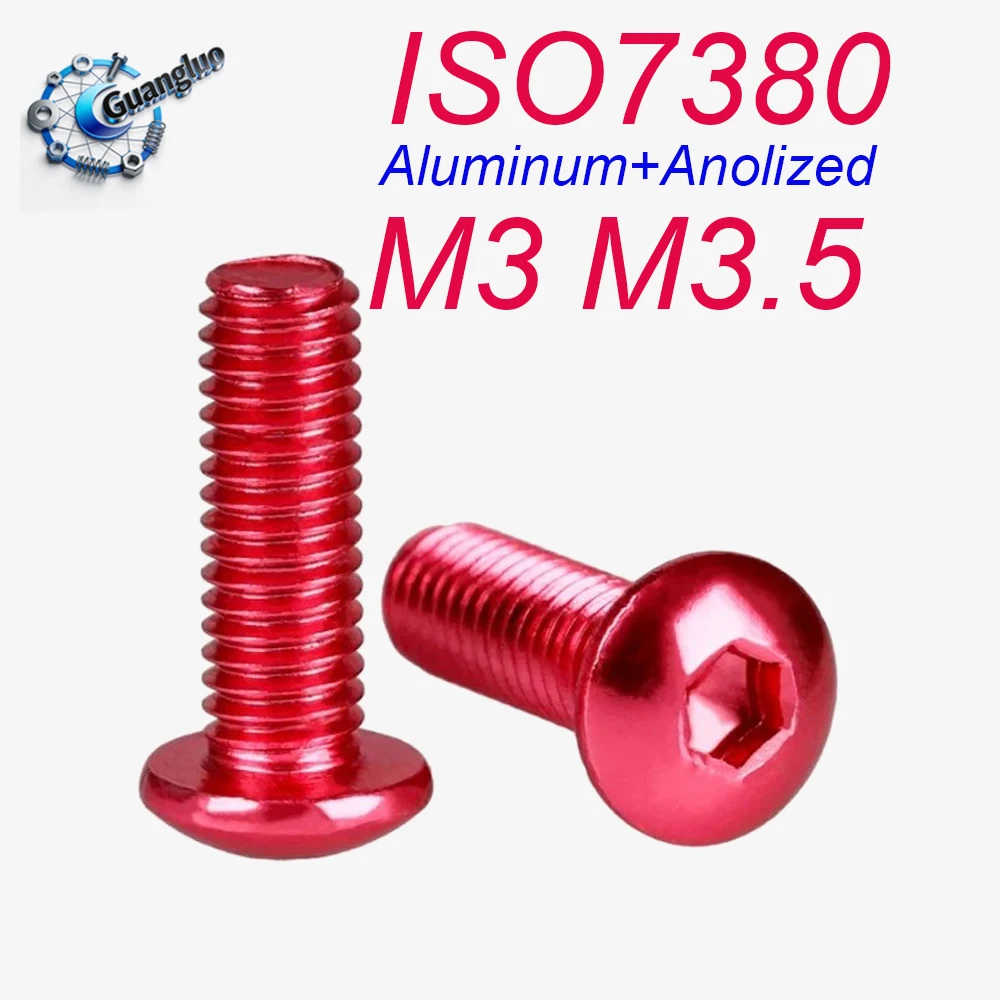 Guangluo 2pcs ISO7380 M3 M3.5 Colourful Aluminum Hex Socket Screw Button Head Allen Bolt Length 6/8/10/12/14/16/18/20/25/30mm
Guangluo 2pcs ISO7380 M3 M3.5 Colourful Aluminum Hex Socket Screw Button Head Allen Bolt Length 6/8/10/12/14/16/18/20/25/30mm