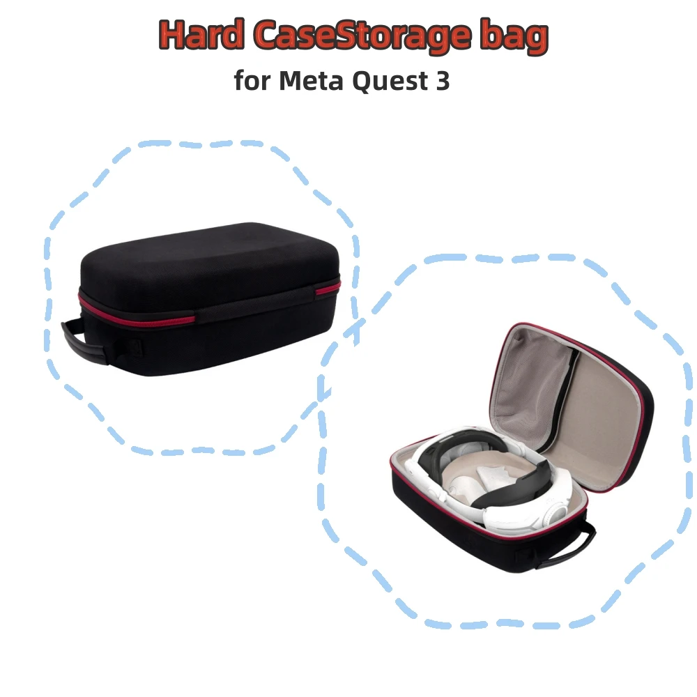 Headwear Handle Storage Bag for Meta Quest 3 Portable Large Capacity Hard Shell Bag Anti-fall VR Accessories
Headwear Handle Storage Bag for Meta Quest 3 Portable Large Capacity Hard Shell Bag Anti-fall VR Accessories