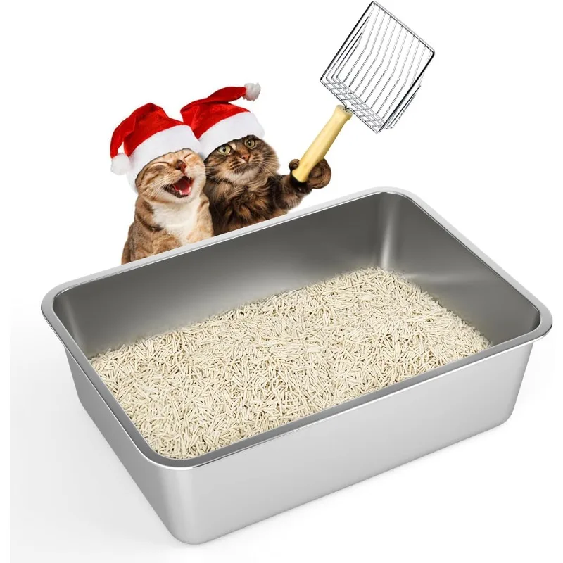 Large Size Stainless Steel Litter Box for Cat,Metal Litter Box for Pet,Non Slip Rubber Absorbs Odor Kitty Cat Litter Pan
Large Size Stainless Steel Litter Box for Cat,Metal Litter Box for Pet,Non Slip Rubber Absorbs Odor Kitty Cat Litter Pan