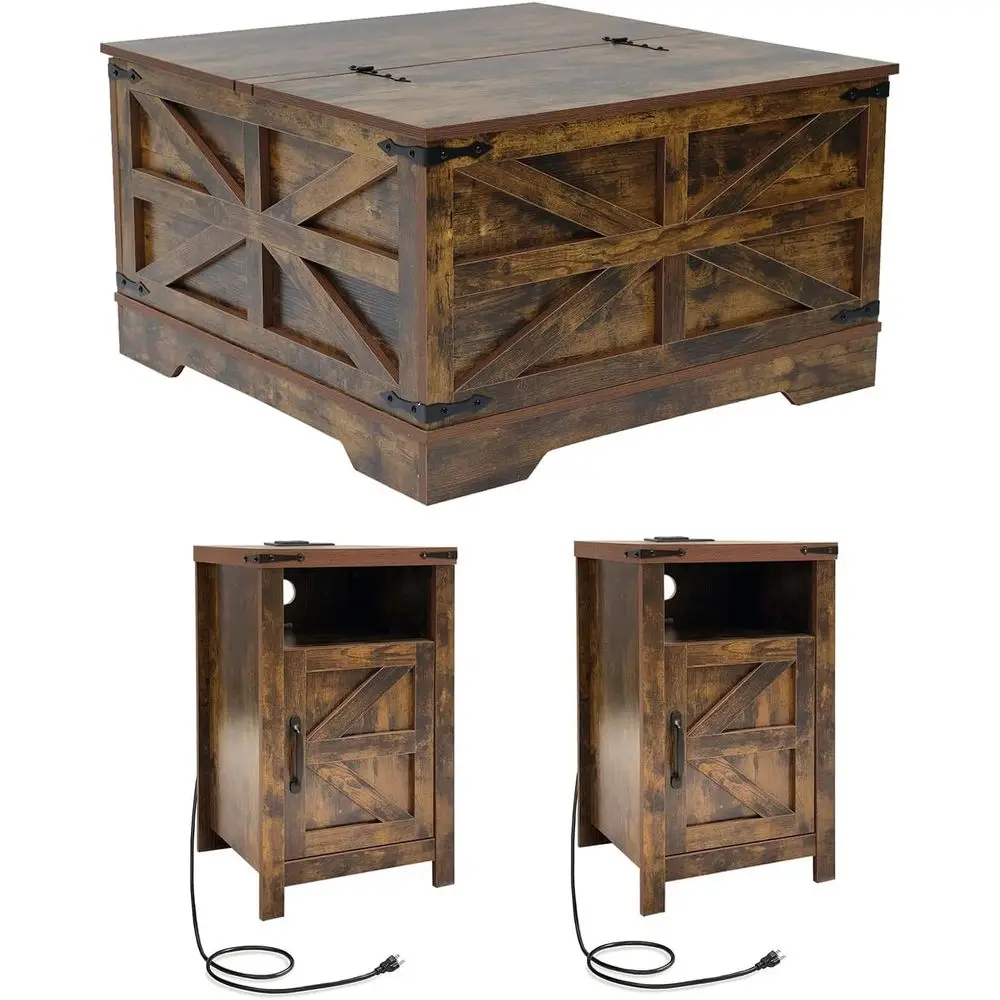 armhouse Coee Table and End Table Sets o 3, 3 Piece Living Room Tables Set with Charging Station, Lit Top Coees and 2 Nighstand,
armhouse Coee Table and End Table Sets o 3, 3 Piece Living Room Tables Set with Charging Station, Lit Top Coees and 2 Nighstand,