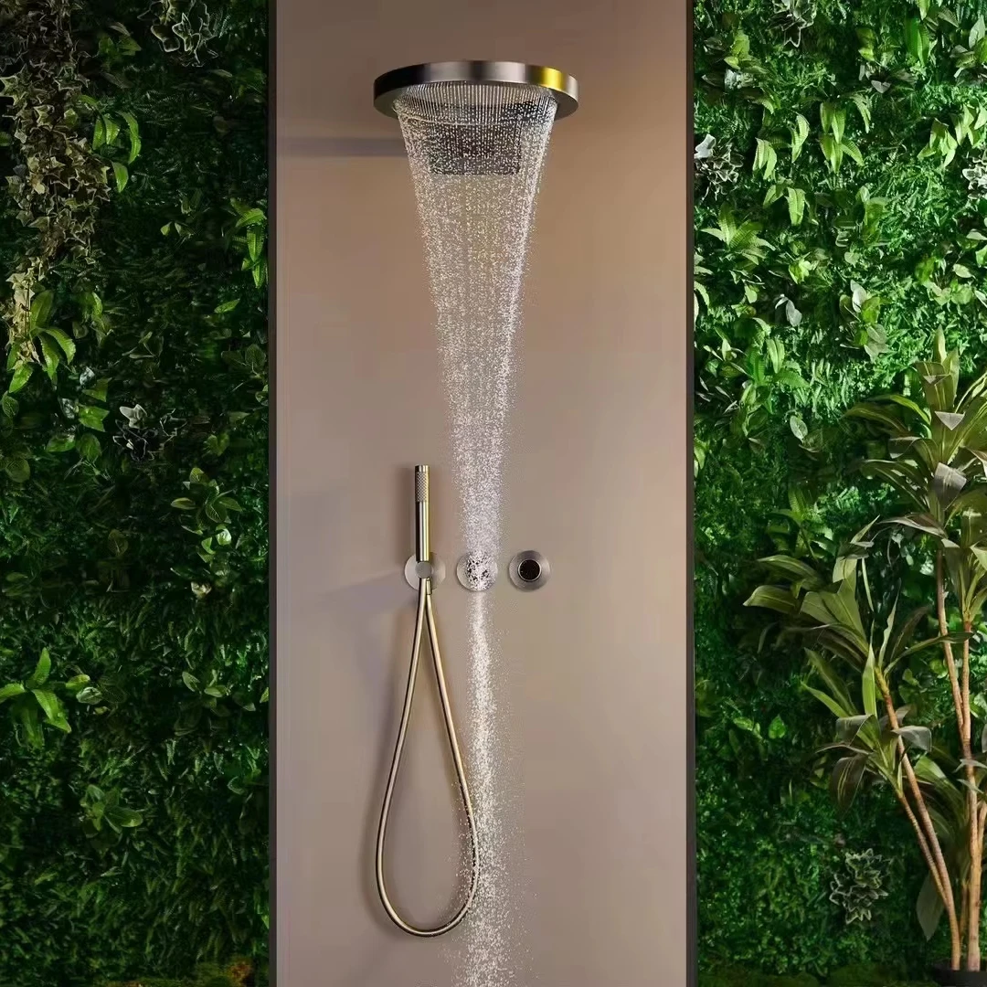Bathroom Concealed Brass Wall Mounted Shower Faucet Sprayer Rain Soft Pattern Brushed Finish Pre-Wall Set for Hotels Apartments
Bathroom Concealed Brass Wall Mounted Shower Faucet Sprayer Rain Soft Pattern Brushed Finish Pre-Wall Set for Hotels Apartments