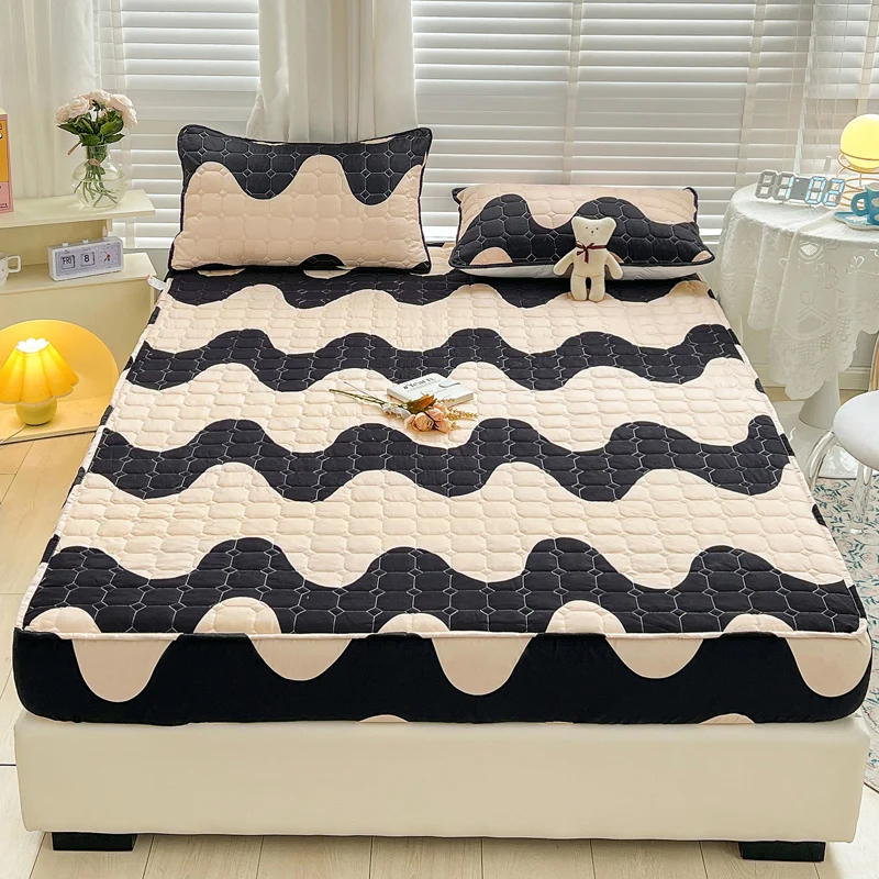 Bonenjoy 1pc Quilted Mattress Cover Stripe Style Bed Cover Thickened Fitted Sheet 침대커버 Home Bedspread for Bed (No Pillowcase)
Bonenjoy 1pc Quilted Mattress Cover Stripe Style Bed Cover Thickened Fitted Sheet 침대커버 Home Bedspread for Bed (No Pillowcase)
