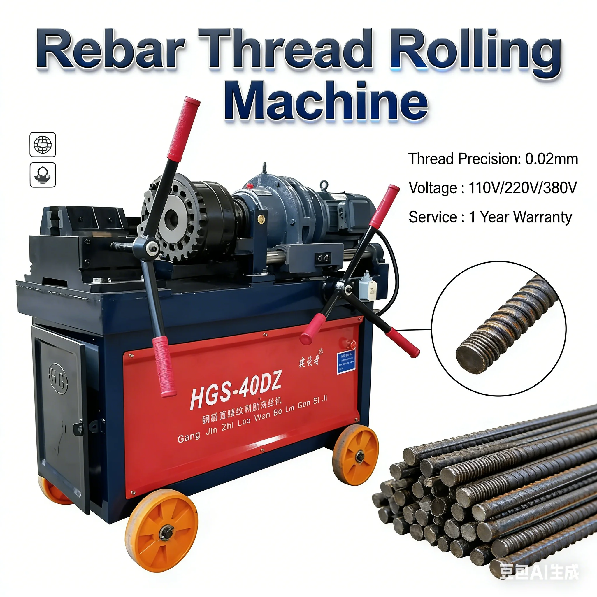 Автоматический гидравлический резьбонакаточный станок с ЧПУ HDSKS-50 для арматуры и стальных прутков, настраиваемый под заказ
Автоматический гидравлический резьбонакаточный станок с ЧПУ HDSKS-50 для арматуры и стальных прутков, настраиваемый под заказ