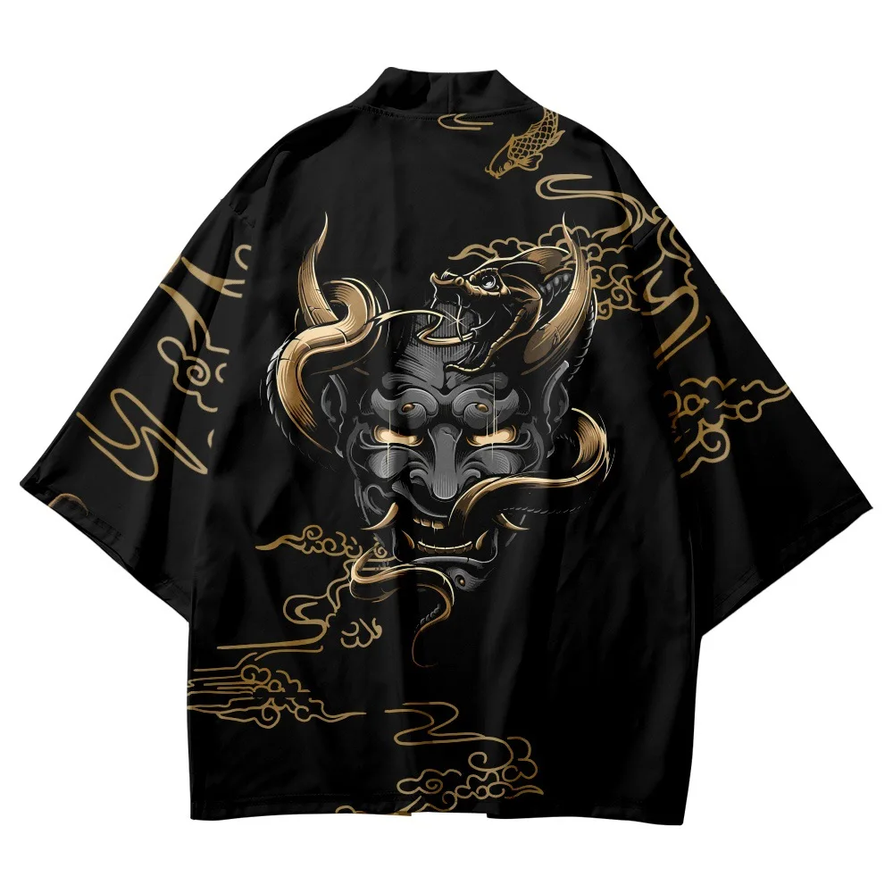 Cartoon Demon Snake Printed Black Haori Kimono Women Men Japanese Asian Streetwear Cosplay Cardigan Yukata
Cartoon Demon Snake Printed Black Haori Kimono Women Men Japanese Asian Streetwear Cosplay Cardigan Yukata