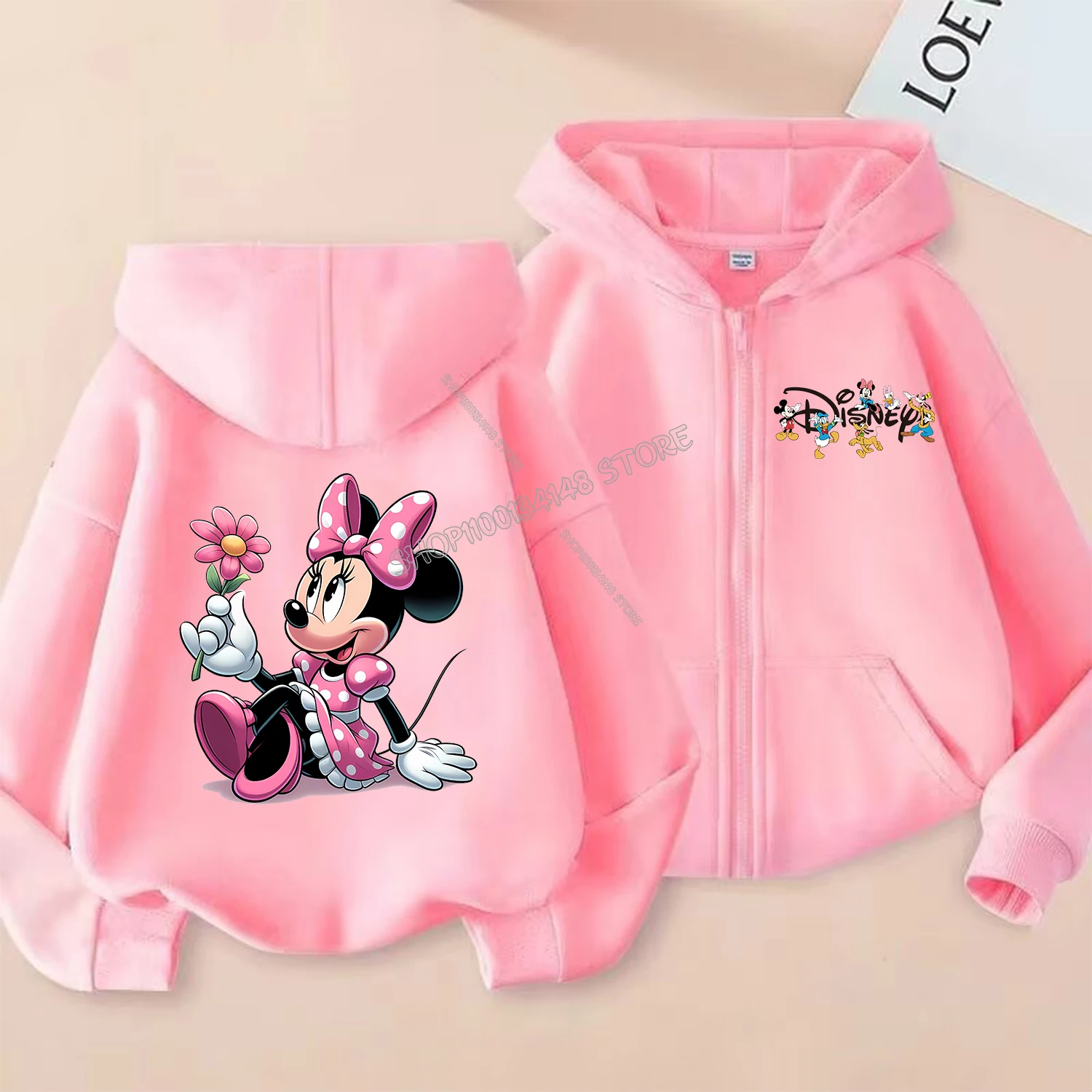 Disney Minnie Mouse Zipper Hoodie Cute Cartoon Girls Coat Fashion Thin Clothes Pink Long-sleeved Jacket New Kids Sweatshirt Gift
Disney Minnie Mouse Zipper Hoodie Cute Cartoon Girls Coat Fashion Thin Clothes Pink Long-sleeved Jacket New Kids Sweatshirt Gift