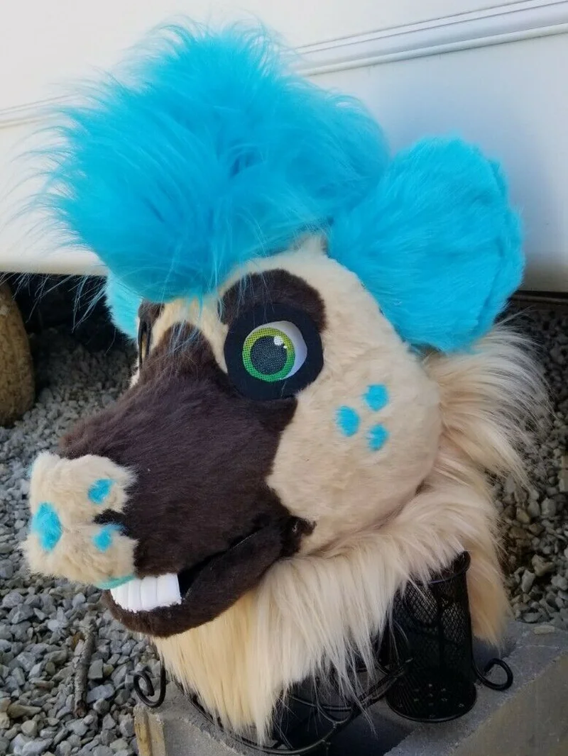 Husky Dog Head Fursuit Stuffed Animal Head Wolf Mascot Furry Animal Beige and Sky Blue Adopt Lined
Husky Dog Head Fursuit Stuffed Animal Head Wolf Mascot Furry Animal Beige and Sky Blue Adopt Lined