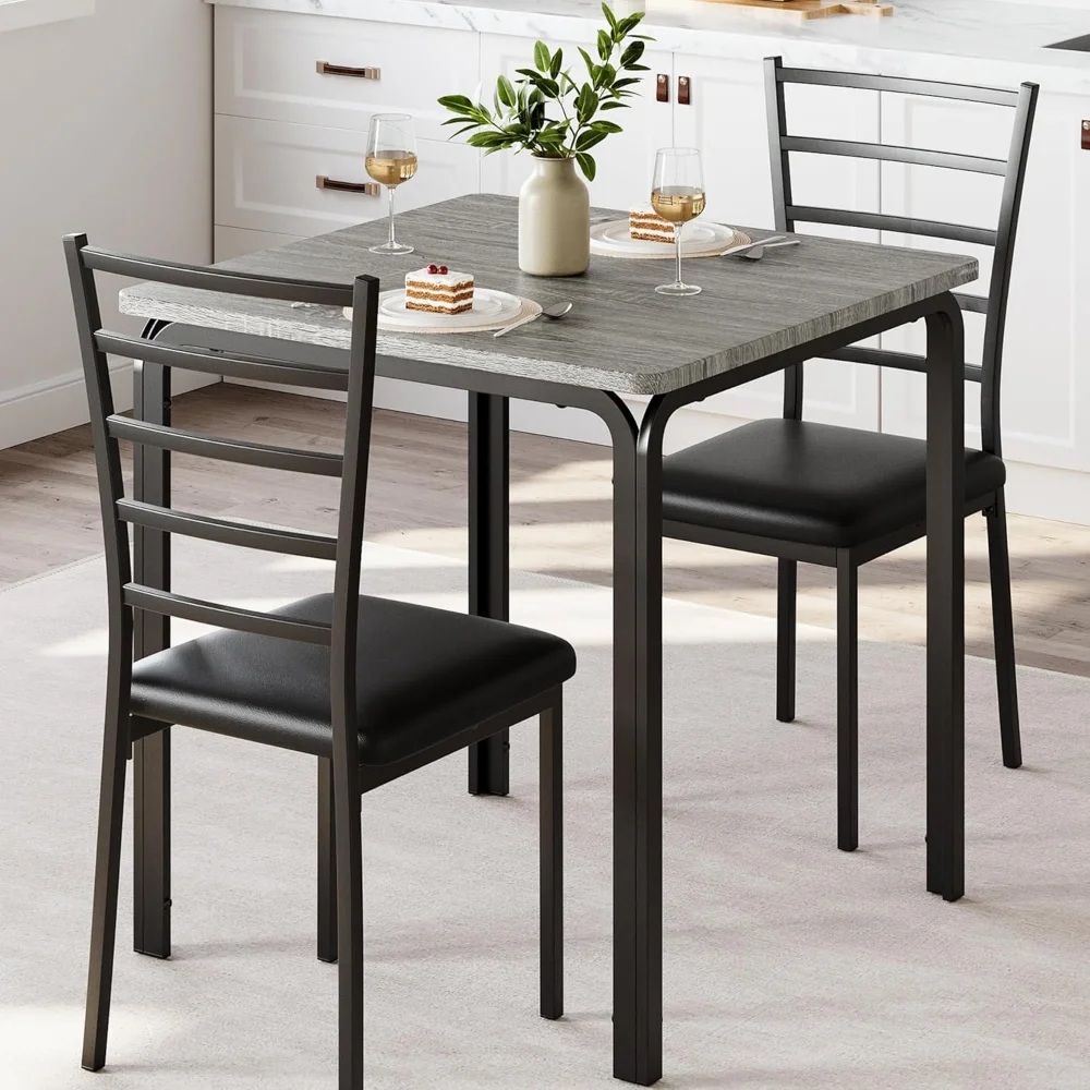 3-Piece Kitchen Dining Room Table Chair Set for Small Space, Indoor Modern Dinette Set for 2, Square Dinner Table
3-Piece Kitchen Dining Room Table Chair Set for Small Space, Indoor Modern Dinette Set for 2, Square Dinner Table