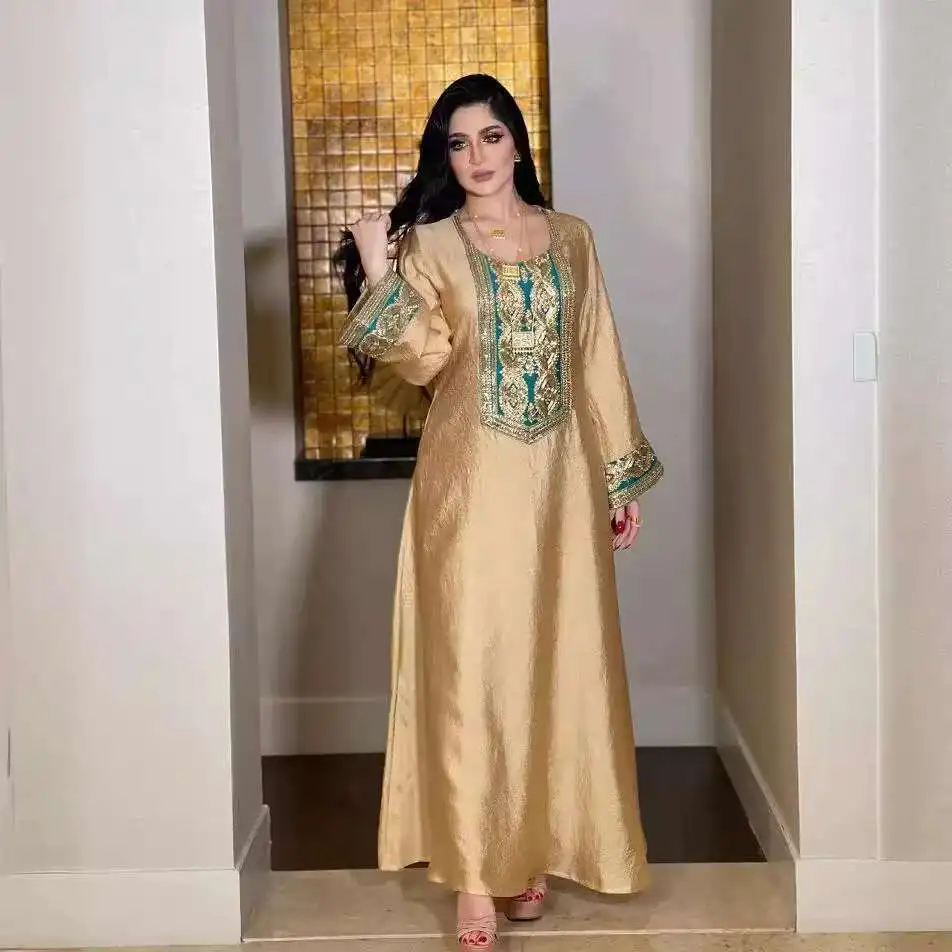 2025 New Sequin Gold Solid Robe Long Sleeved Dress for Women Muslim Long Dress Robe Abaya Ramadan Dubai Luxury Islam Elegant
2025 New Sequin Gold Solid Robe Long Sleeved Dress for Women Muslim Long Dress Robe Abaya Ramadan Dubai Luxury Islam Elegant