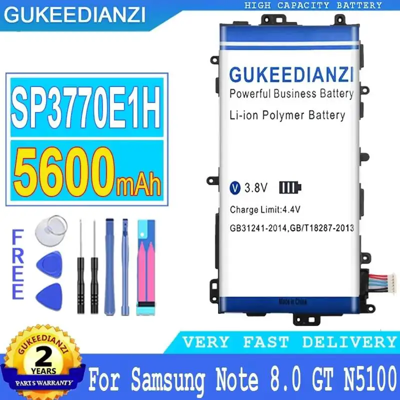 Tablet Battery 5600mAh For Samsung Galaxy Note 8.0 GT N5100 N5110 N5120 Durable SP3770E1H Environmentally Friendly
Tablet Battery 5600mAh For Samsung Galaxy Note 8.0 GT N5100 N5110 N5120 Durable SP3770E1H Environmentally Friendly
