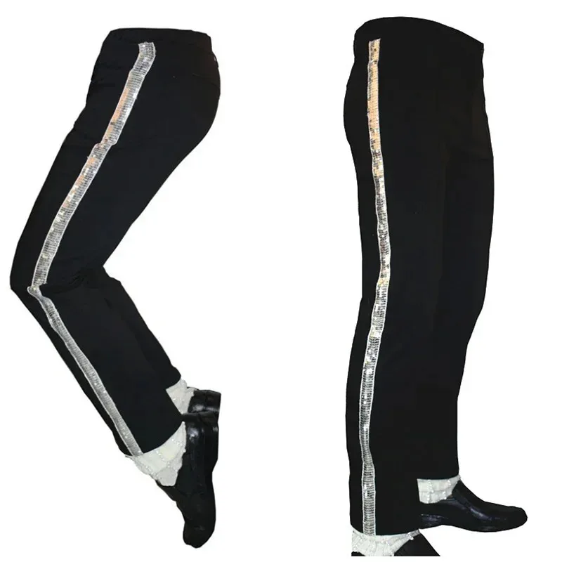 MJ Michael Jackson Black Entertainers Straight Silver trousers pants for fans Billie Jean Performance
MJ Michael Jackson Black Entertainers Straight Silver trousers pants for fans Billie Jean Performance