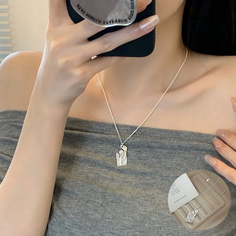 100% 925 Sterling Silver Pearl Geometric Necklace for Women Girl Fashion Irregular Liquid Lava Jewelry Party Gift Dropshipping
100% 925 Sterling Silver Pearl Geometric Necklace for Women Girl Fashion Irregular Liquid Lava Jewelry Party Gift Dropshipping