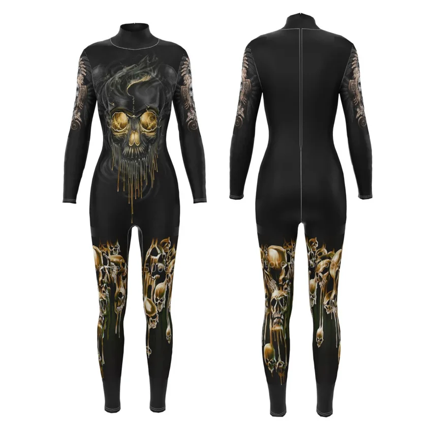 Women Skull Print Jumpsuit Carnival Party Cosplay Smoke Bodysuit Adult Fashion Gothic Catuit Festival Party Costume Rave Outfits
Women Skull Print Jumpsuit Carnival Party Cosplay Smoke Bodysuit Adult Fashion Gothic Catuit Festival Party Costume Rave Outfits