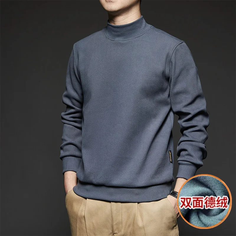Winter Fall Fashion Warm Thicken Fleece Half Neck Velvet Basic T-shirt Men Long Sleeve Solid Color Simple Casual Loose Pullovers
Winter Fall Fashion Warm Thicken Fleece Half Neck Velvet Basic T-shirt Men Long Sleeve Solid Color Simple Casual Loose Pullovers
