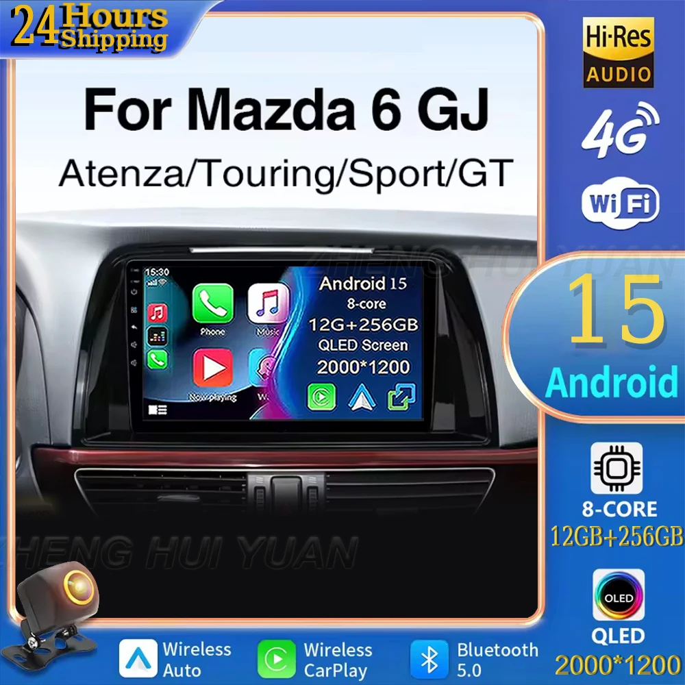 Для Mazda 6 GJ Atenza Touring Sport GT Android 15, автомобильный радиоприемник, мультимедийный плеер, Android Auto Carplay, головное устройство, навигация DSP
Для Mazda 6 GJ Atenza Touring Sport GT Android 15, автомобильный радиоприемник, мультимедийный плеер, Android Auto Carplay, головное устройство, навигация DSP
