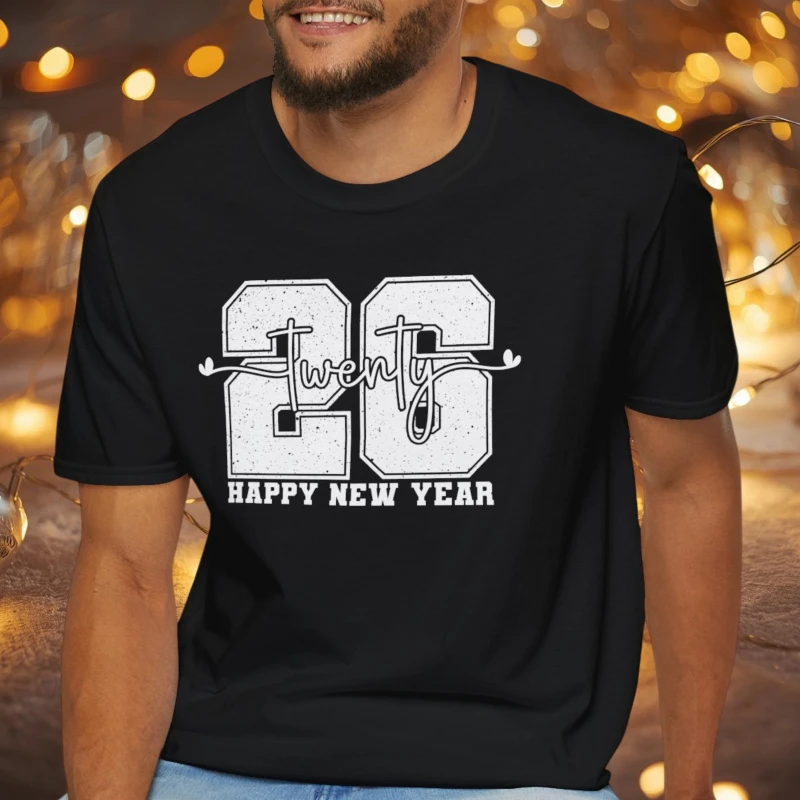 Happy New Year 2026 Harajuku T-Shirt Distressed Varsity 26 Retro College Style NYE Unisex Hipster Street Fashion T-Shirt Tops
Happy New Year 2026 Harajuku T-Shirt Distressed Varsity 26 Retro College Style NYE Unisex Hipster Street Fashion T-Shirt Tops