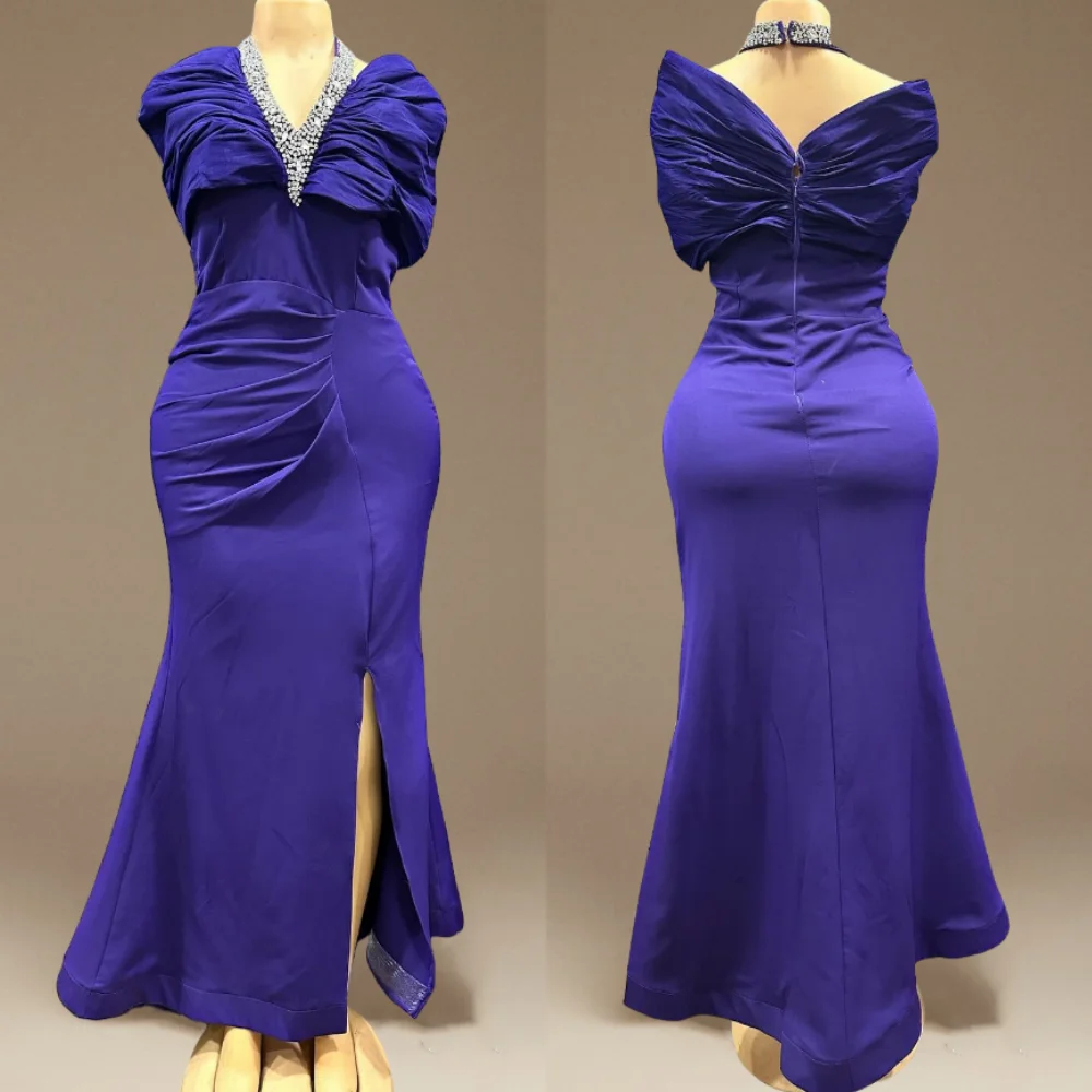 Customized Luxury Evening Party Gown Charmeuse Pleat Halter Mermaid Midi Dresses Bespoke Occasion Classic Elegant Glitter Formal
Customized Luxury Evening Party Gown Charmeuse Pleat Halter Mermaid Midi Dresses Bespoke Occasion Classic Elegant Glitter Formal