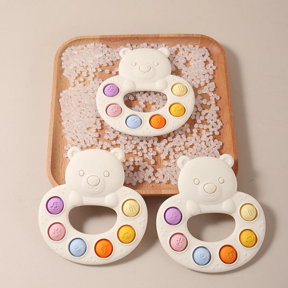 new baby teether cartoon bear shaped silicone teething toy infant toddler soother chew gum relief pop
new baby teether cartoon bear shaped silicone teething toy infant toddler soother chew gum relief pop
