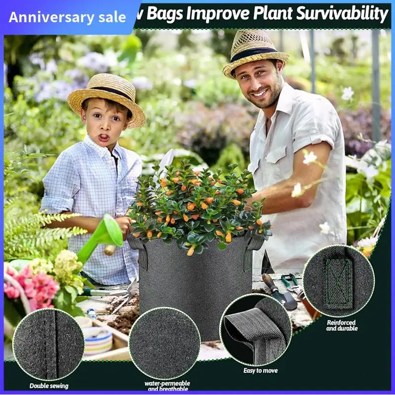 5 Pcs Grow Bags 5 Gallon Plant Grow Bags Multi-Purpose Nonwoven Fabric Pots With Handles,Outdoor Garden Plant Pots
5 Pcs Grow Bags 5 Gallon Plant Grow Bags Multi-Purpose Nonwoven Fabric Pots With Handles,Outdoor Garden Plant Pots