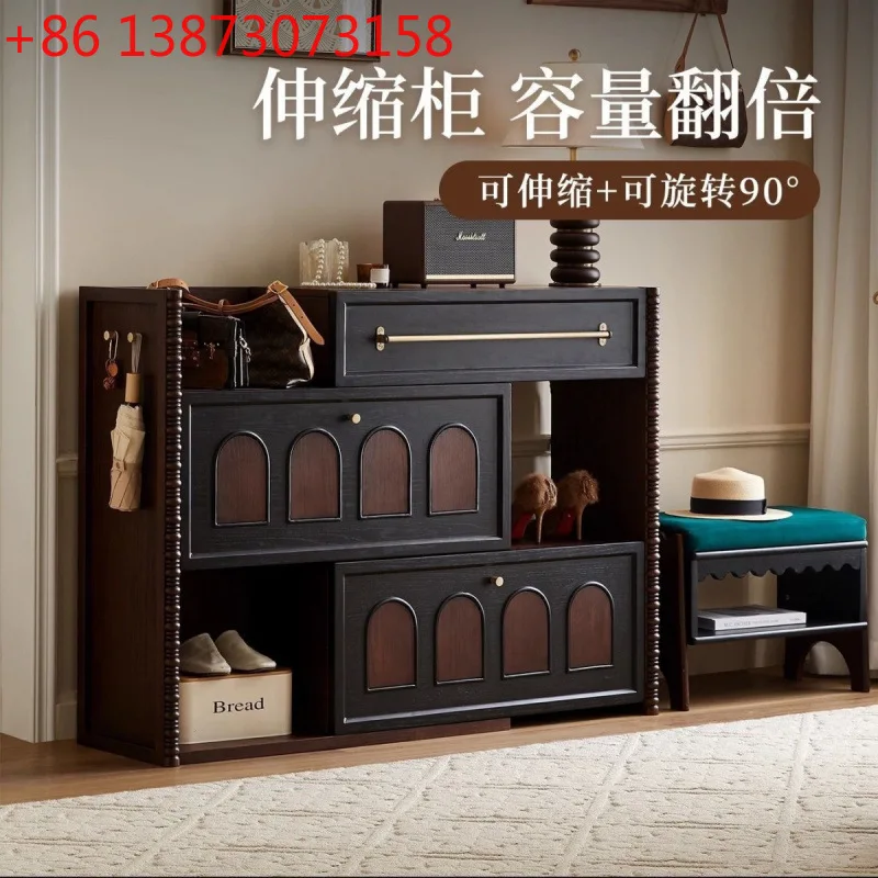 French retro solid wood home tipping bucket shoe cabinet new 2025 home medieval storage door integrated against the wall
French retro solid wood home tipping bucket shoe cabinet new 2025 home medieval storage door integrated against the wall