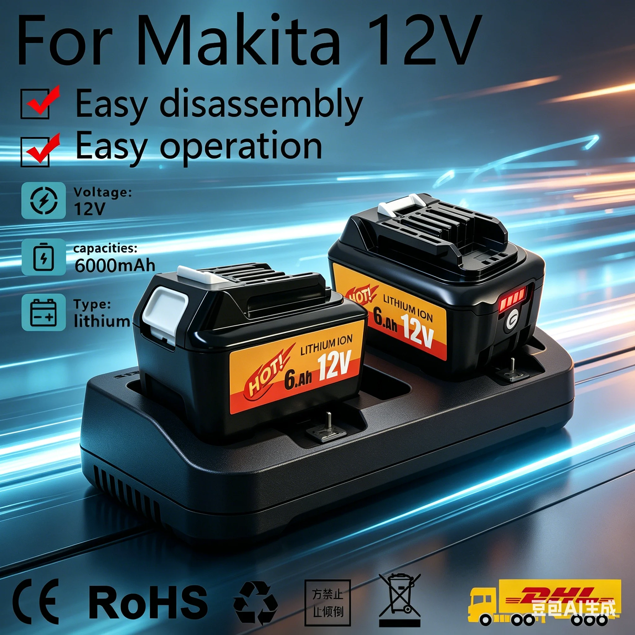 Diwiter For Makita 10.8V 12V 6000mAh 6Ah Tools Li-ion Battery For Makita 12V BL1021B BL1041B BL1016 storage box
Diwiter For Makita 10.8V 12V 6000mAh 6Ah Tools Li-ion Battery For Makita 12V BL1021B BL1041B BL1016 storage box